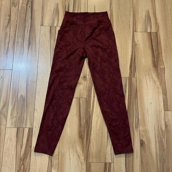 REI Co-op Active Pursuits Pocket Tights Youth Size M 10-12 Burgundy Printed - Picture 1 of 11